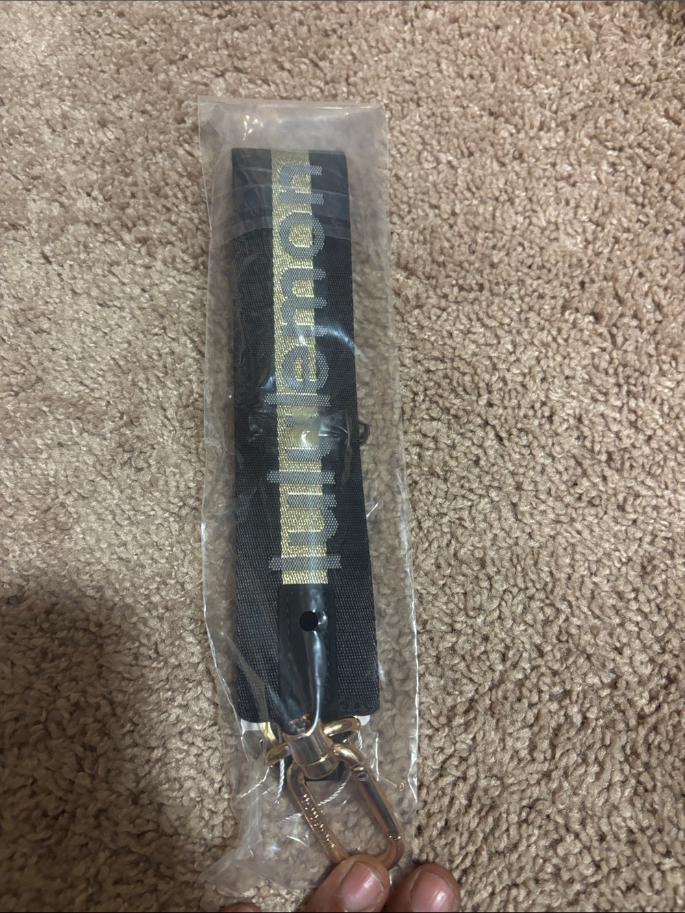 lululemon athletica Black Strap with Gold Hardware